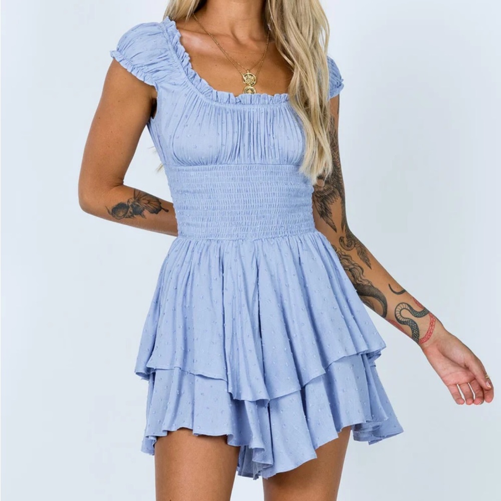 Princess Polly blue romper dress size 4